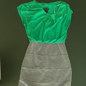 Green and Black Dress